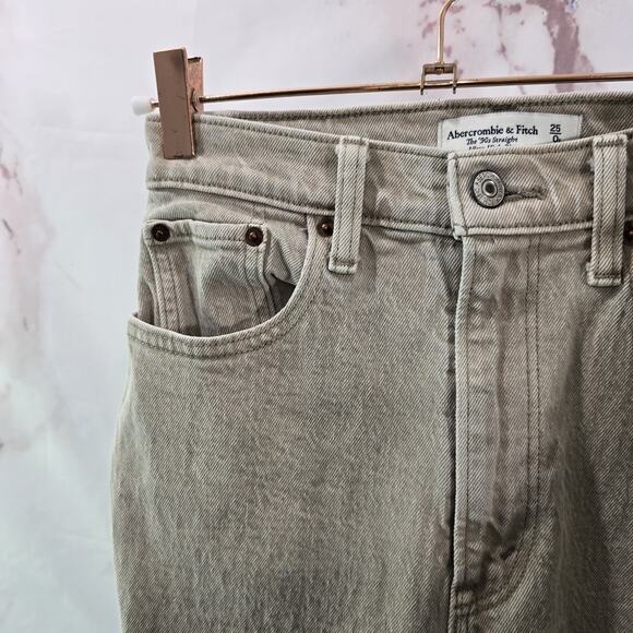 Abercrombie & Fitch Jeans Womens 0 25 Brown Curve 90s Straight Ultra High Rise - Picture 2 of 11